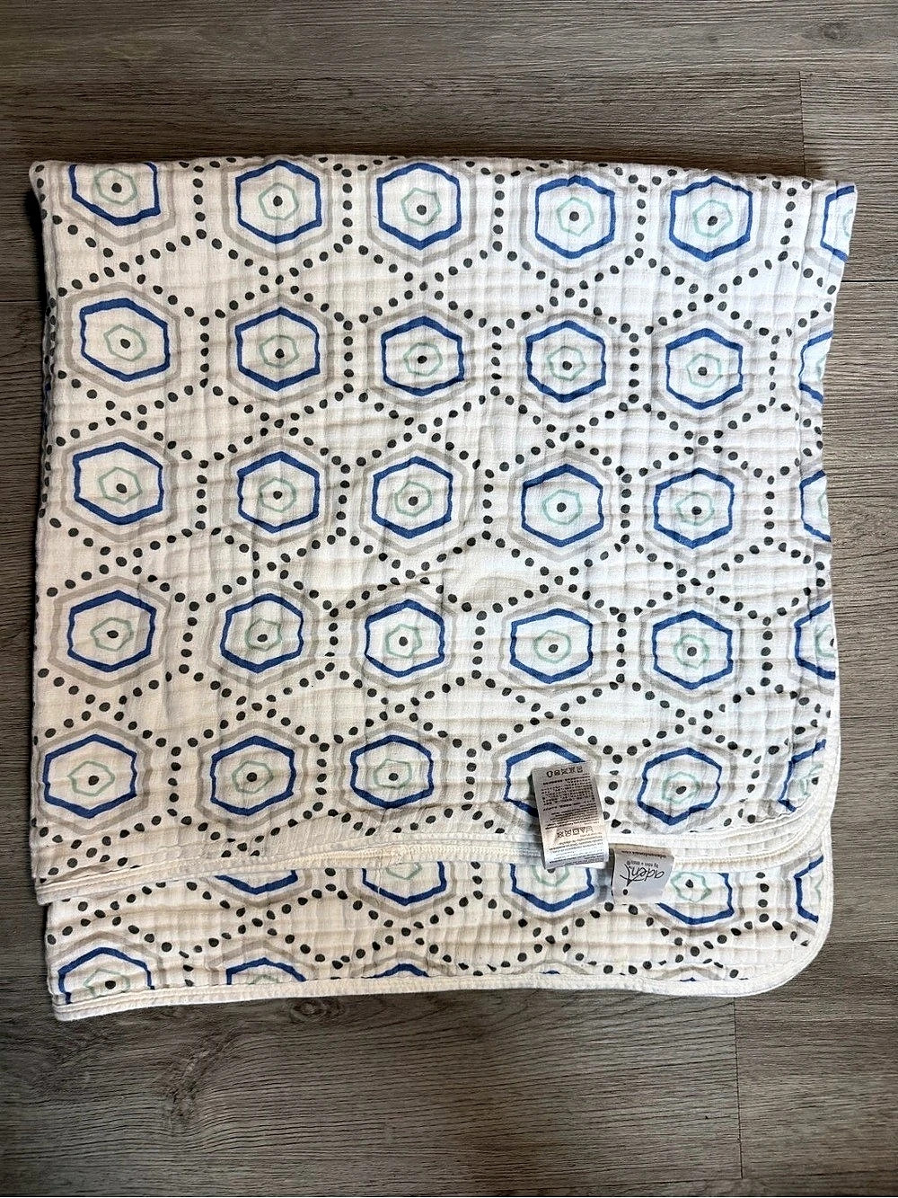 aden + anais Classic Dream Blanket Geometric Print White & Blue